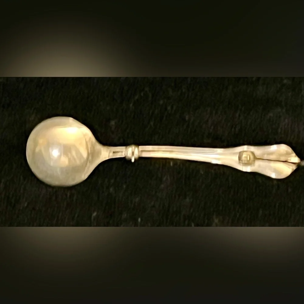 Vintage Wallace Sterling Silver Rose Point Spoon Brooch Pin - MCM Fine Jewelry